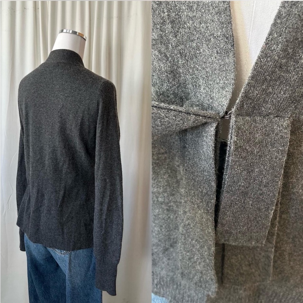 Magaschoni 100% cashmere cardigan sweater Grey Medium. - Picture 3 of 3